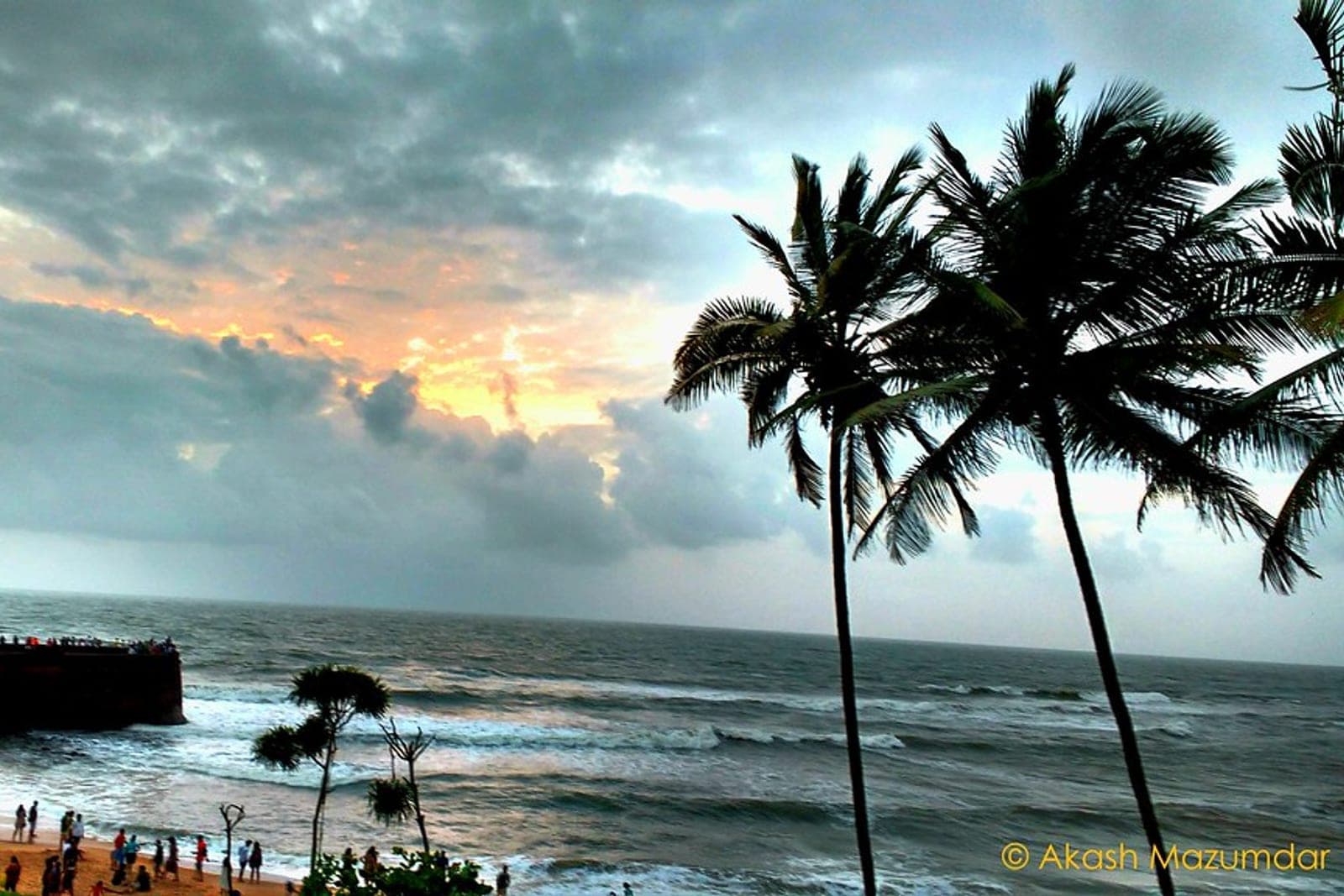 An empty stretch of south Goa beach in the late afternoon